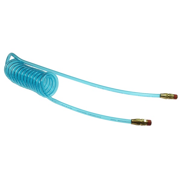Flexcoil 0.160 ID x 30 ft 1/4 MPT Swivel Reusable Transparent Blue